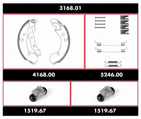 REMSA 3168.01 Brake Set, drum brakes